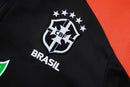 Conjunto Agasalho Brasil Preto/Laranja  | PrimeFut