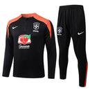 Conjunto Agasalho Brasil Preto/Laranja  | PrimeFut