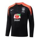 Conjunto Agasalho Brasil Preto/Laranja  | PrimeFut